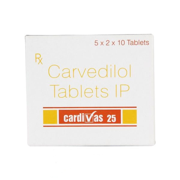 Buy Cardivas (Carvedilol) 25 mg 100 tablet online - aipctshop.com