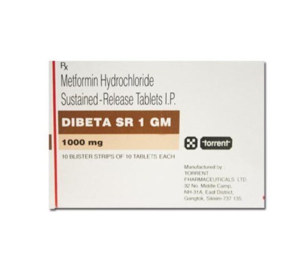 DIBETA SR (Glucophage XR)1000 mg – 100 tablet