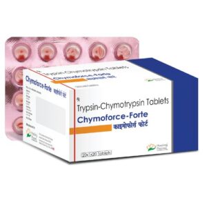 Trypsin Chymotrypsin (100000 au) (Chymoforce Forte) – 20 Tablets