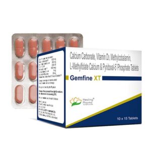 Calcium Carbonate IP 1250mg + Eq. to Elemental Calcium 500mg+Vitamin D3 IP 2000IU+Mecobalamin IP Methylcobalamin 1500mcg + L-Methylfolate Calcium  1mg + Pyridoxal 5' Phosphate  20mg (Gemfine XT) - 15 Tablets
