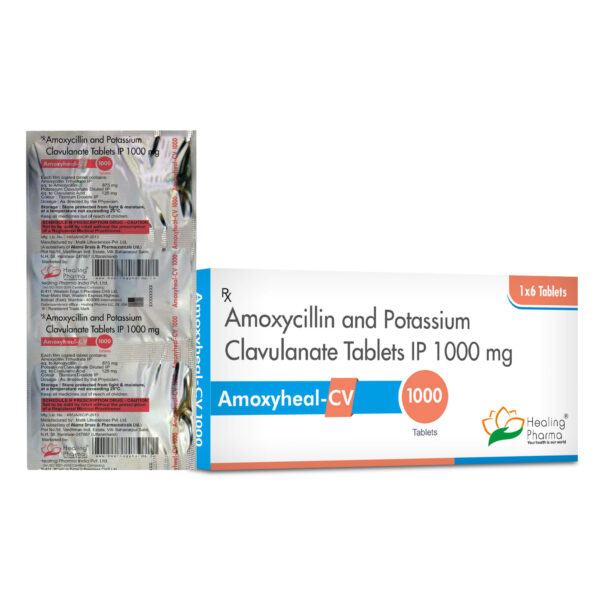 Amoxicillin + Clavulanate (Amoxyheal  1000) 875/ 125 mg Tablet - 6 tablets per order