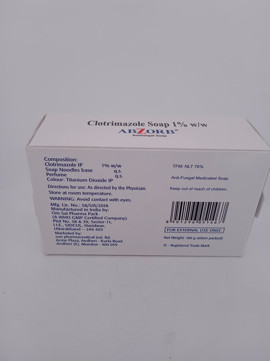 ABZORB ANTIFUNGAL SOAP - 1 BAR OF 100g - Image 3