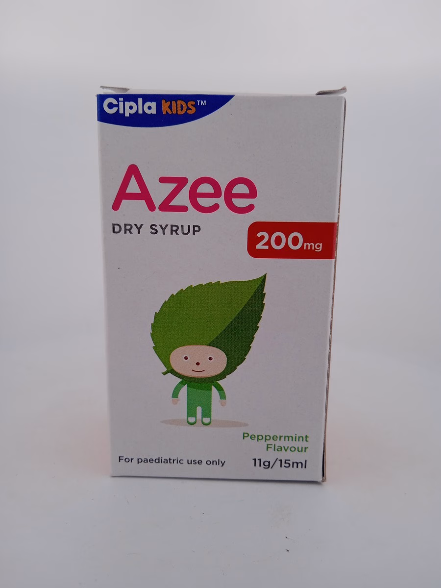 AZEE DRY SYRUP PEPPERMINT FLAVOUR 200 MG - 1 BOTTLE OF 11g/15ML