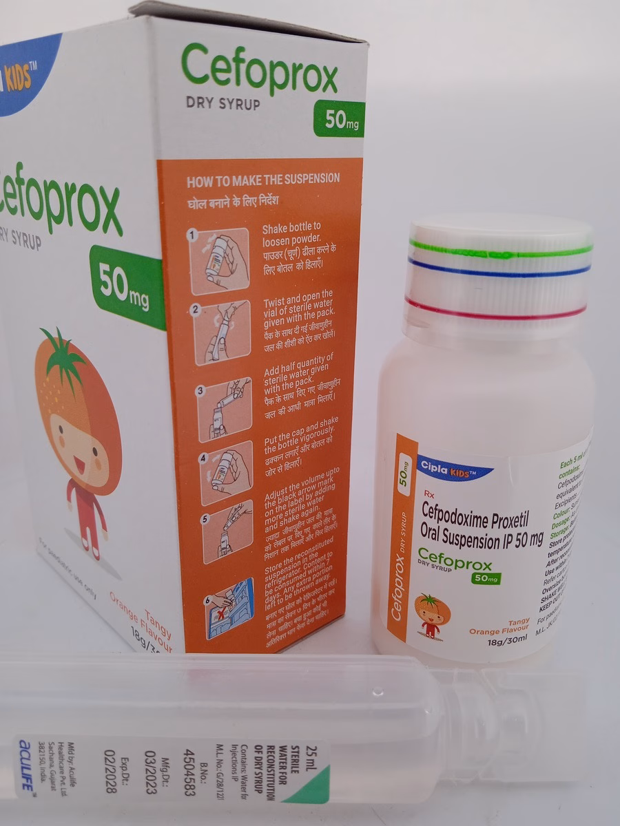 CEFOPROX DRY SYRUP 50 MG - 1 BOTTLE OF 18g/30ML - Image 3