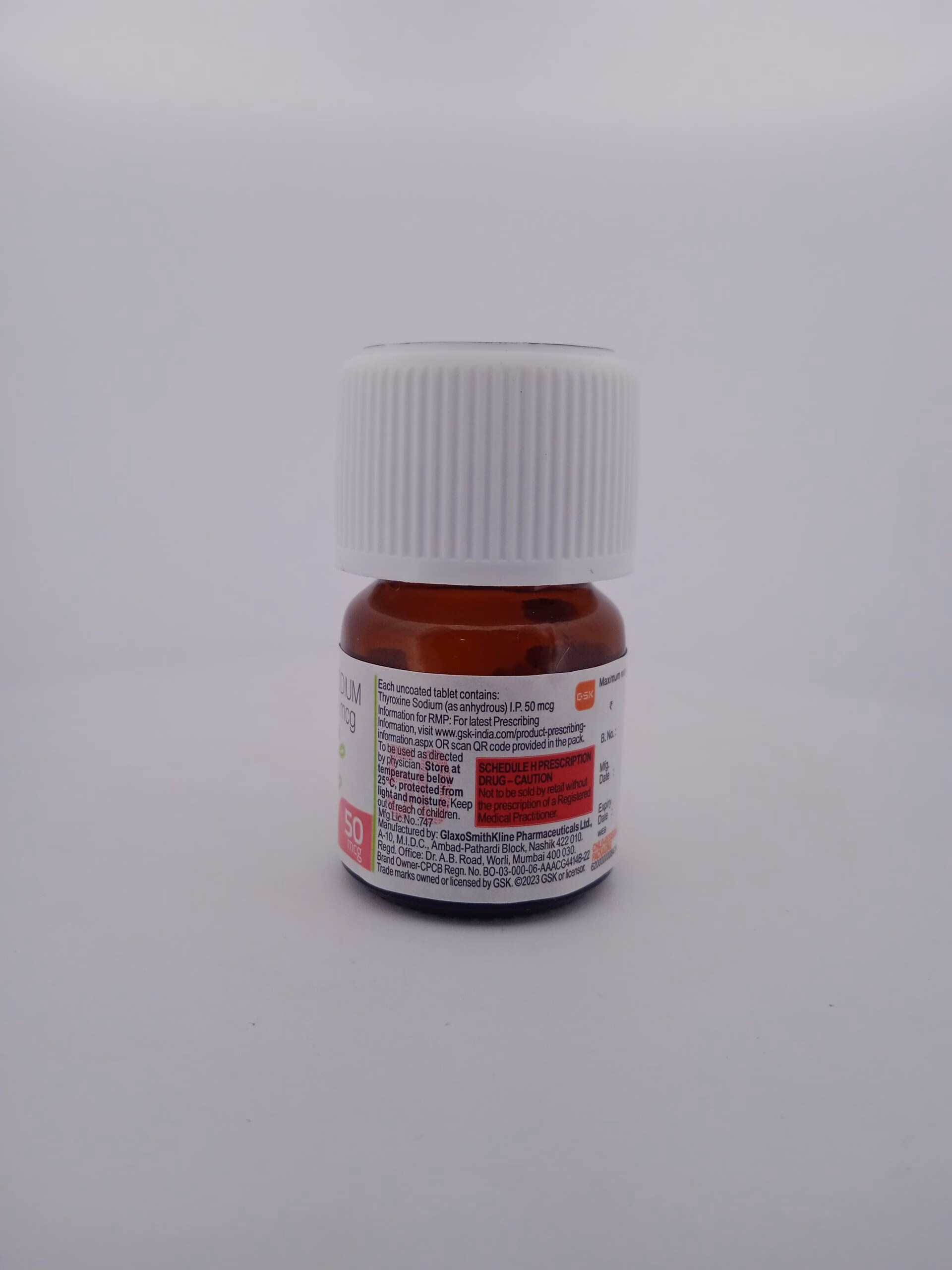 ELTROXIN 50 MCG - 1 BOTTLE OF 120 TABLETS - Image 2