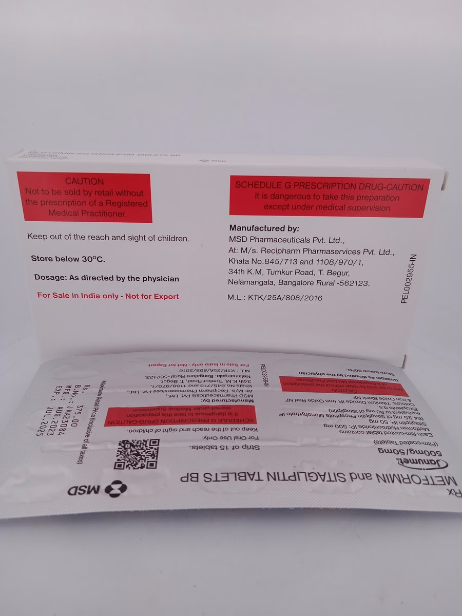 JANUMET 500MG/50MG - 15 TABLETS - Image 4