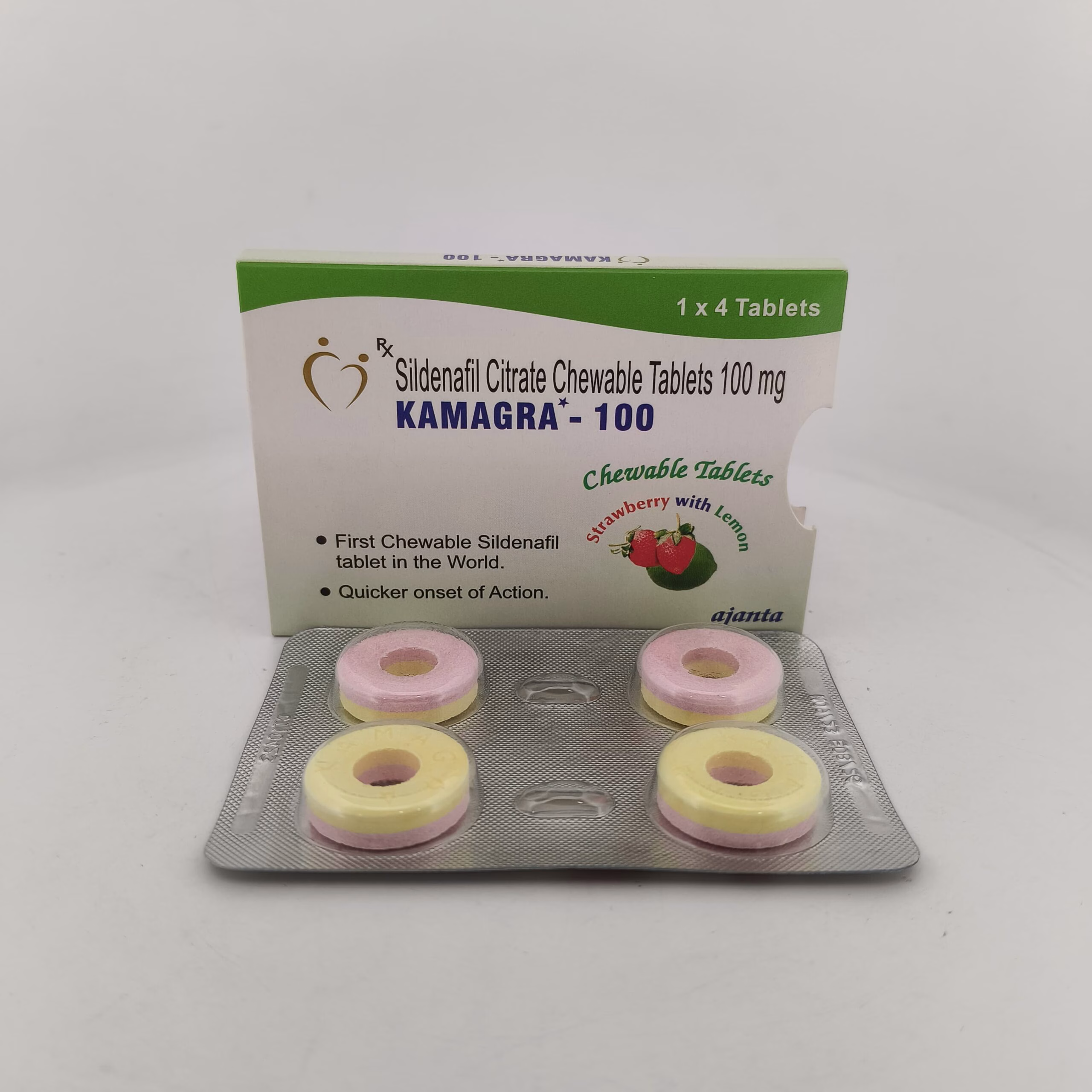 KAMAGRA 100 MG (STRAWBERRY LEMON) - 4 CHEWABLE TABLET - Image 4