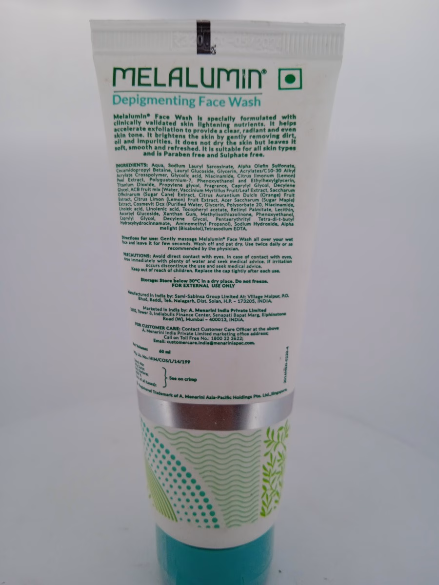 MELALUMIN DEPIGMENTING FACE WASH - 1 TUBE OF 60ML - Image 2
