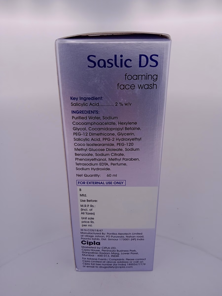 SASLIC DS (FOAMING FACE WASH) - 1 BOTTLE OF 60ML - Image 3