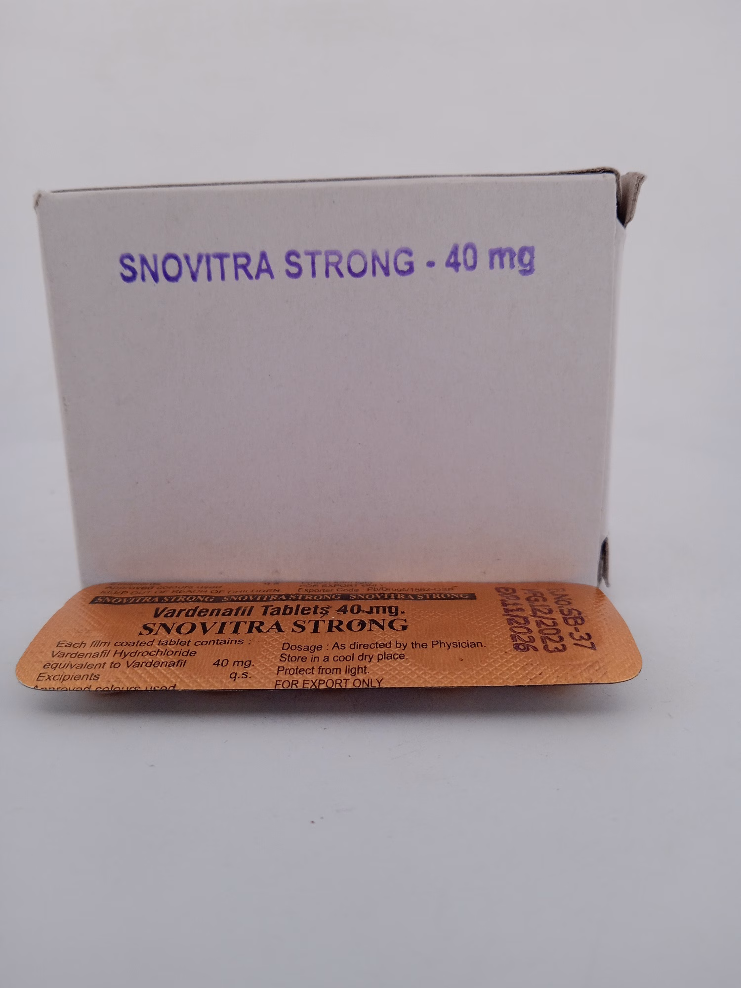 SNOVITRA STRONG 40 MG - 10 TABLETS - Image 3