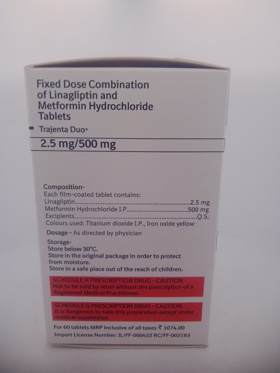 TRAJENTA DUO 2.5MG/500MG - 10 TABLETS - Image 2