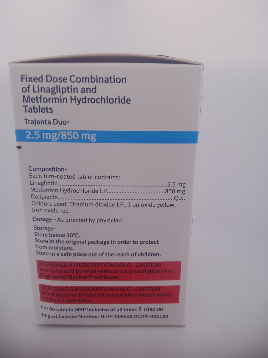 TRAJENTA DUO 2.5MG/850MG - 10 TABLETS - Image 2